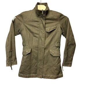 Bomb Boogie U of B.B. Campus Military Field Jacket Brown Olive Medium Zip Liner